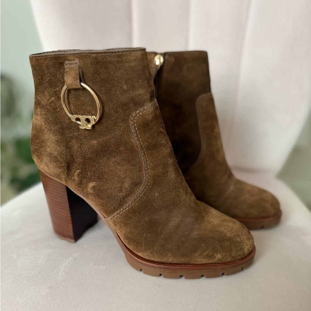 Tory Burch Brown Suede Ankle Boots